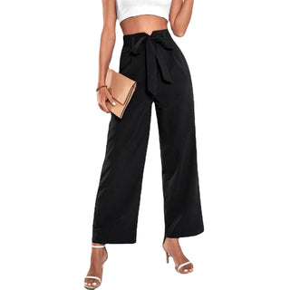 Black High-Waisted Wide-Leg Pants for Women